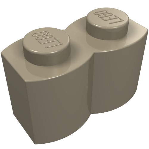 Part 30136 - Brick, Modified 1 x 2 with Log Profile - De BrickPlaats