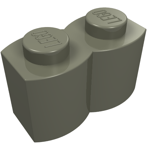 Part 30136 - Brick, Modified 1 x 2 with Log Profile - De BrickPlaats
