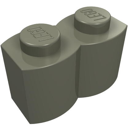 Part 30136 - Brick, Modified 1 x 2 with Log Profile - De BrickPlaats