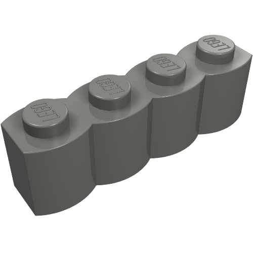 Part 30137 - Brick, Modified 1 x 4 with Log Profile - De BrickPlaats