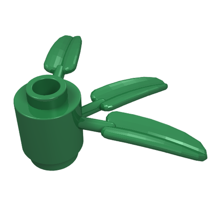 Part 30176 - Plant Brick, Round 1 x 1 with 3 Bamboo Leaves - De BrickPlaats