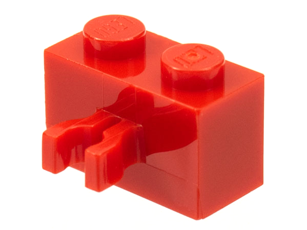 Part 30237a - Brick, Modified 1 x 2 with Split U Clip Thick (Vertical Grip) - De BrickPlaats