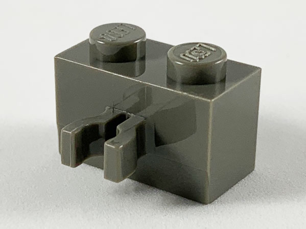 Part 30237a - Brick, Modified 1 x 2 with Split U Clip Thick (Vertical Grip) - De BrickPlaats