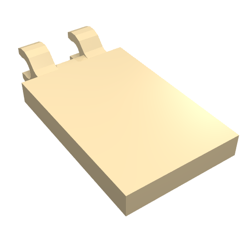 Part 30350b - Tile, Modified 2 x 3 with 2 Open O Clips - De BrickPlaats