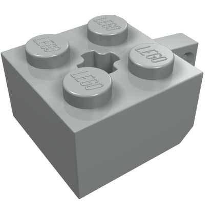 Part 30389b - Hinge Brick 2 x 2 Locking with 1 Finger Vertical and Axle Hole - De BrickPlaats