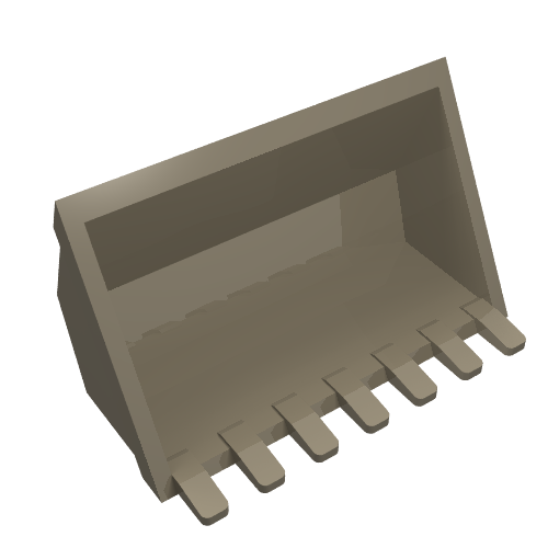 Part 30394 - Vehicle, Digger Bucket 7 Teeth 3 x 6 with Locking 2 Finger Hinge - De BrickPlaats