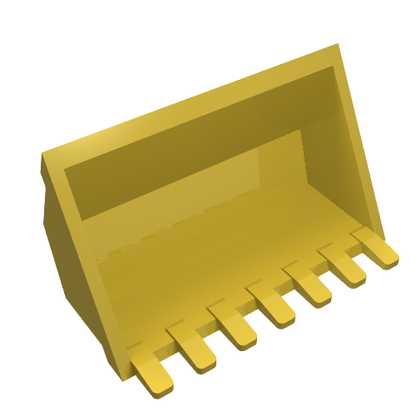 Part 30394 - Vehicle, Digger Bucket 7 Teeth 3 x 6 with Locking 2 Finger Hinge - De BrickPlaats
