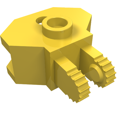Part 30396 - Hinge 1 x 2 Locking with 2 Fingers, 9 Teeth and Tow Ball Socket - De BrickPlaats