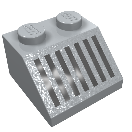 Part 3039p05 - Slope 45 2 x 2 with Black Grille with 7 Vertical Lines Pattern - De BrickPlaats