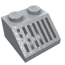 Part 3039p05 - Slope 45 2 x 2 with Black Grille with 7 Vertical Lines Pattern - De BrickPlaats