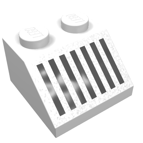 Part 3039p05 - Slope 45 2 x 2 with Black Grille with 7 Vertical Lines Pattern - De BrickPlaats