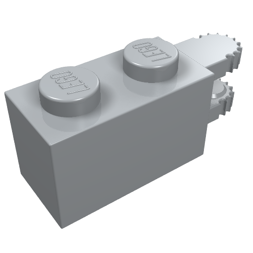 Part 30540 - Hinge Brick 1 x 2 Locking with 2 Fingers Horizontal End, 9 Teeth - De BrickPlaats