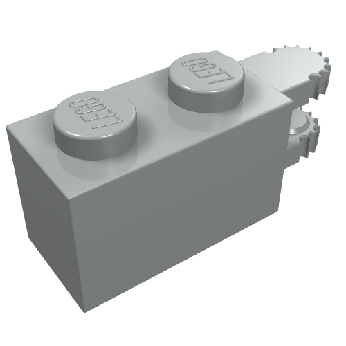 Part 30540 - Hinge Brick 1 x 2 Locking with 2 Fingers Horizontal End, 9 Teeth - De BrickPlaats