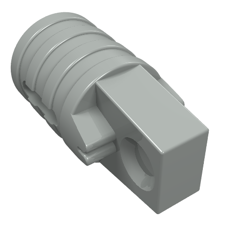 Part 30552 - Hinge Cylinder 1 x 2 Locking with 1 Finger and Axle Hole on Ends with Slots - De BrickPlaats