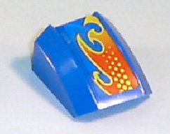 Part 30602pb035L - Slope, Curved 2 x 2 Lip with Flame Pattern Model Left (Sticker) - Set 8668 - De BrickPlaats