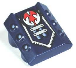 Part 30603pb17 - Brick, Modified 2 x 2 No Studs, Sloped with 6 Side Pistons Raised and Rip Pattern - De BrickPlaats