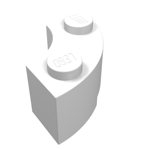 Part 3063 - Brick, Round Corner 2 x 2 Macaroni with Stud Notch - De BrickPlaats