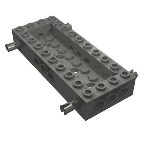 Part 30643 - Vehicle, Base 4 x 10 x 1 1/3 with 8 x 2 Recessed Center, 4 Pins, Technic Holes - De BrickPlaats