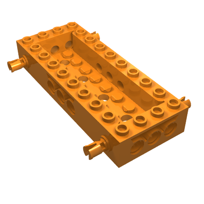 Part 30643 - Vehicle, Base 4 x 10 x 1 1/3 with 8 x 2 Recessed Center, 4 Pins, Technic Holes - De BrickPlaats