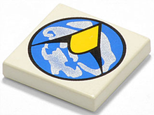 Part 3068p10 - Tile 2 x 2 with Exploriens Logo Pattern - De BrickPlaats