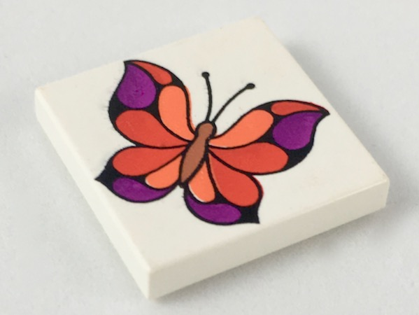 Part 3068pb0051 - Tile 2 x 2 with Butterfly Pattern - De BrickPlaats