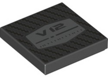 Part 3068pb1342 - Tile 2 x 2 with 'V12' and Texture Pattern - De BrickPlaats