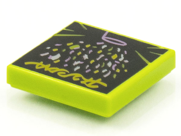 Part 3068pb1552 - Tile 2 x 2 with BeatBit Album Cover - Cone of Pastel Confetti Pattern - De BrickPlaats