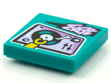 Part 3068pb1589 - Tile 2 x 2 with BeatBit Album Cover - Record Turntable and Hand Pattern - De BrickPlaats