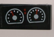 Part 3069pb0026 - Tile 1 x 2 with Two White Gauges Pattern (Sticker) - Set 8210 - De BrickPlaats
