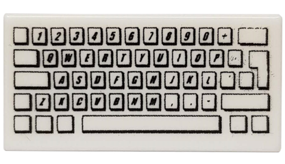 Part 3069pb0030 - Tile 1 x 2 with Computer Keyboard Standard Pattern - De BrickPlaats