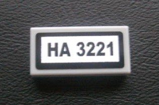 Part 3069pb0128 - Tile 1 x 2 with 'HA 3221' Pattern (Sticker) - Set 3221 - De BrickPlaats