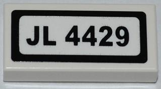 Part 3069pb0250 - Tile 1 x 2 with 'JL 4429' Pattern (Sticker) - Set 4429 - De BrickPlaats