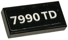 Part 3069pb0680 - Tile 1 x 2 with White '7990 TD' Pattern (Sticker) - Sets 75953 / 75968 - De BrickPlaats