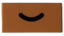 Part 3069pb1145 - Tile 1 x 2 with Black Smile / Frown Curved Line Pattern - De BrickPlaats