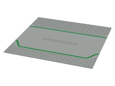 Part 309p01 - Baseplate, Road 32 x 32 Service Station with Green Lines Pattern
