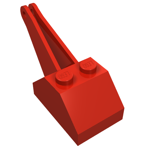 Part 3135 - Hook Slope 45 2 x 3 x 1 1/3 Double with Arm - De BrickPlaats