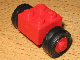 Part 3137c02assy1 - Brick, Modified 2 x 2 with Red Wheels for Dually Tire with Black Tires Smooth Small Dually (3137c02 / 7b) - De BrickPlaats