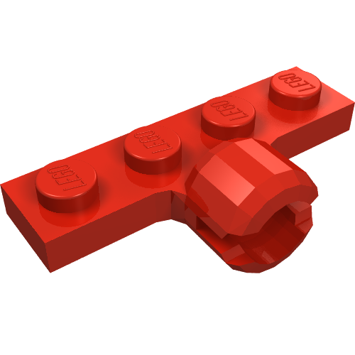 Part 3183a - Plate, Modified 1 x 4 with Tow Ball Socket, Long, 2 Slots (8mm Socket Length) - De BrickPlaats