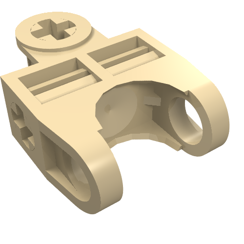 Part 32174 - Technic, Axle Connector 2 x 3 with Ball Joint Socket - Open Sides, Angled Forks with Closed Axle Holes - De BrickPlaats