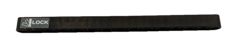 Part 32278pb025L - Technic, Liftarm Thick 1 x 15 with White Lever Positions and 'LOCK' at the Left End Pattern (Sticker) - Set 42078 - De BrickPlaats
