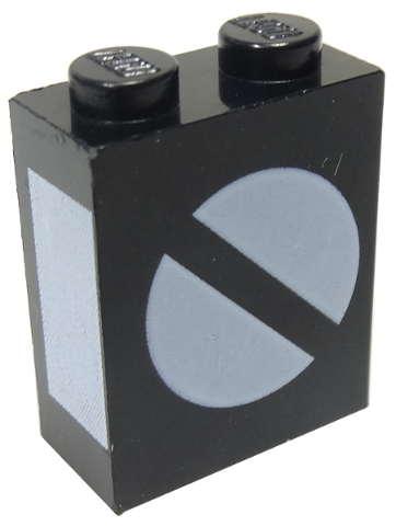 Part 3245bpx1 - Brick 1 x 2 x 2 with Inside Axle Holder with Train Switch White Pattern - De BrickPlaats