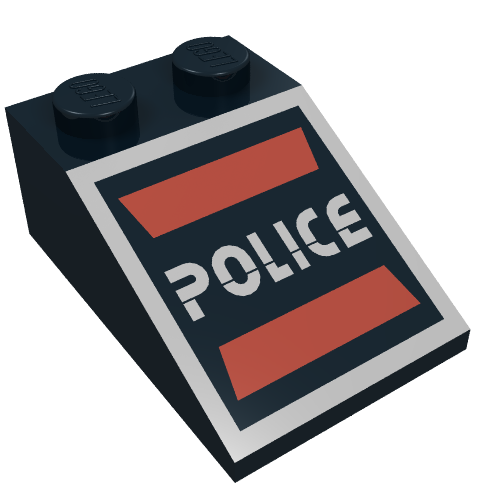 Part 3298p53 - Slope 33 3 x 2 with Space Police I Logo Pattern - De BrickPlaats