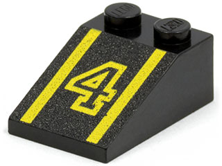 Part 3298pb007 - Slope 33 3 x 2 with Number 4 Pattern - De BrickPlaats