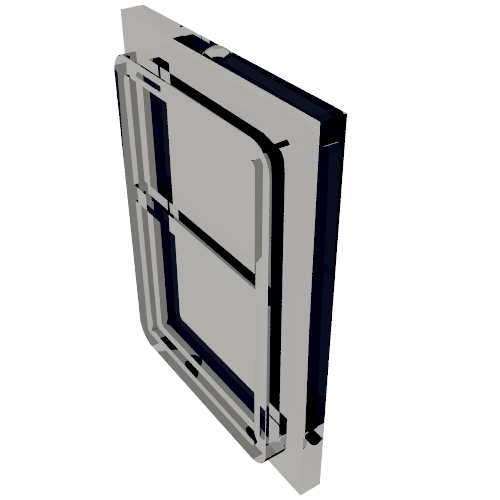Part 35157 - Glass for Train Door with Lip on All Sides - De BrickPlaats