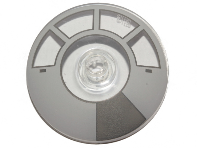Part 35394pb002 - Dish 4 x 4 Inverted (Radar) with Open Stud with Light Bluish Gray and Dark Bluish Gray Radial Millennium Falcon Cockpit Pattern - De BrickPlaats
