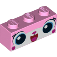 Part 3622pb049 - Brick 1 x 3 with Cat Face Pattern (Unikitty) - De BrickPlaats