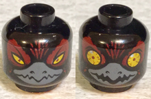 Part 3626pb0874 - Minifigure, Head Dual Sided Alien Chima Raven with Beak, Yellow Eyes and Dark Red Pupils, Narrowed / Wide Open Bloodshot Pattern - De BrickPlaats