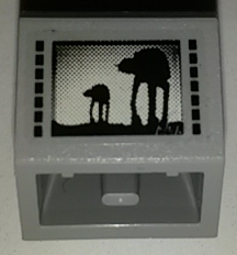 Part 3660pb019 - Slope, Inverted 45 2 x 2 with Flat Bottom Pin with Black Rectangles, Screen with SW Hoth AT-ATs Silhouettes Pattern (Sticker) - Set 7879 - De BrickPlaats