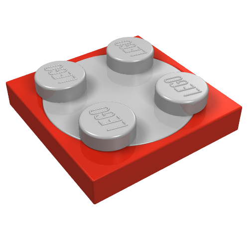 Part 3680c02 - Turntable 2 x 2 Plate with Light Bluish Gray Top (3680 / 3679) - De BrickPlaats
