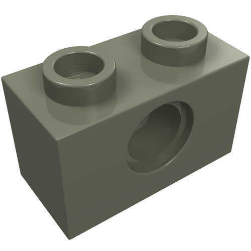 Part 3700 - Technic, Brick 1 x 2 with Hole - De BrickPlaats